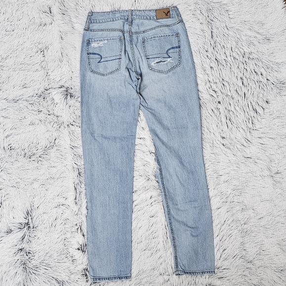 AMERICAN EAGLE | TOMGIRL DESTROYED 100% COTTON LOOSE FIT SKINNY JEANS - Picture 6 of 12